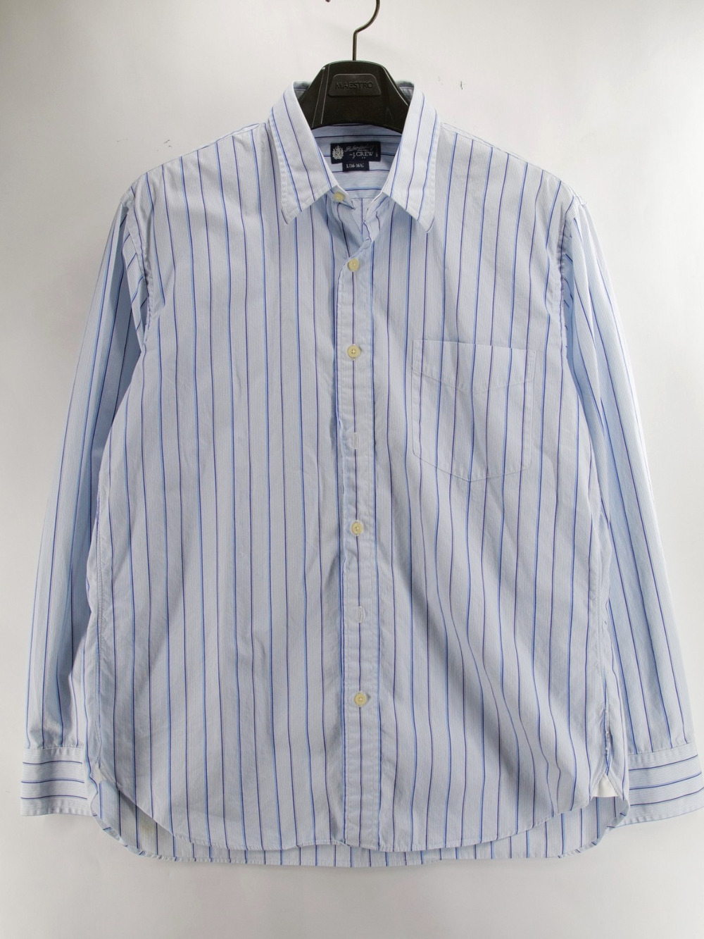 Haberdashery by J. Crew Blue Striped Button Down Mens Large 16-16.5 100% Cotton